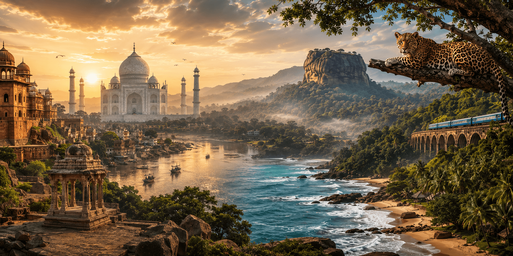Beautiful landscape of India and Sri Lanka